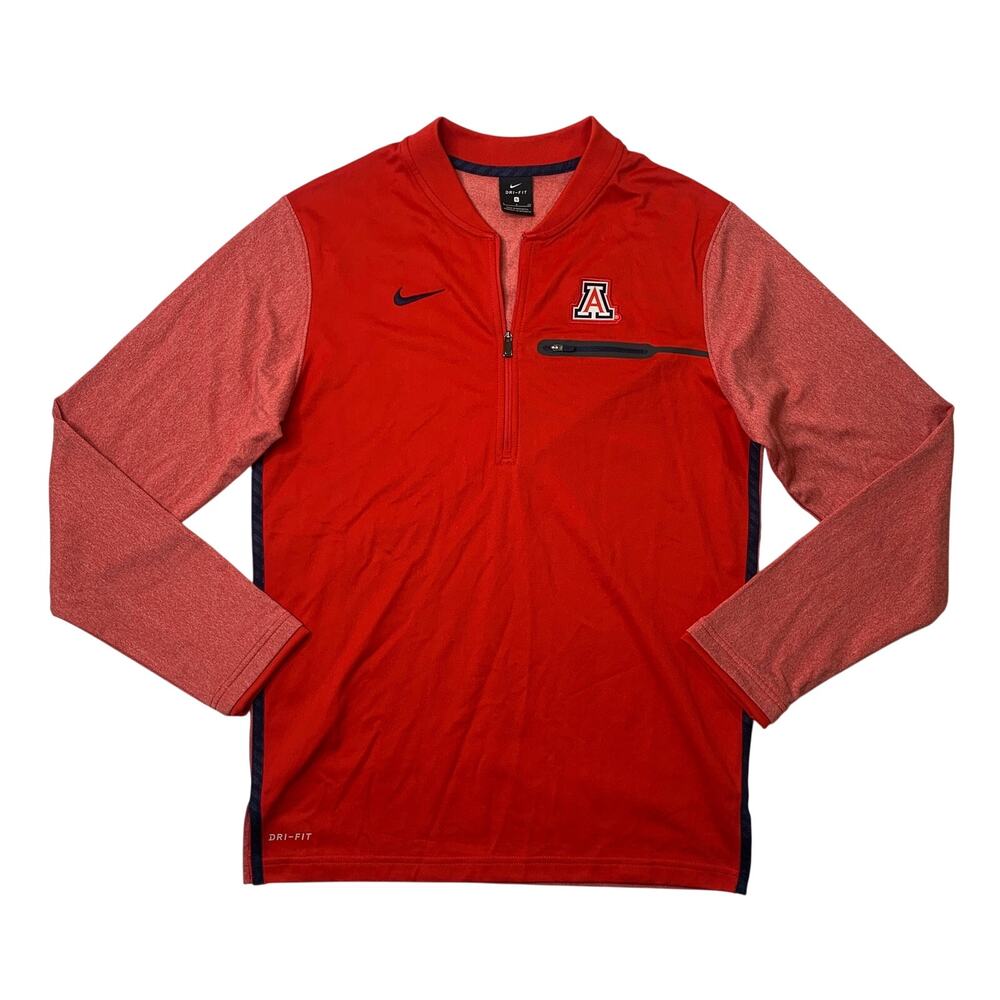 Arizona Wildcats Sweatshirt Mens S Small Poppy Dri Fit 1/2 Zip Long Sleeve Nike
